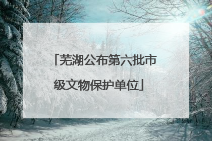 芜湖公布第六批市级文物保护单位